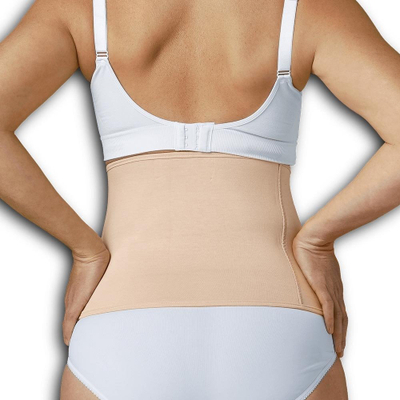 Rrip paslindjeje Carriwell Belly Binder, pambuk organik, mbyllje me çiçak, L XL, bezhë