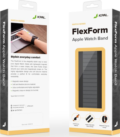 Rrip magnetik për Apple Watch Tech-Protect JCP6286 Flex Form, silikon, gri me të verdhë