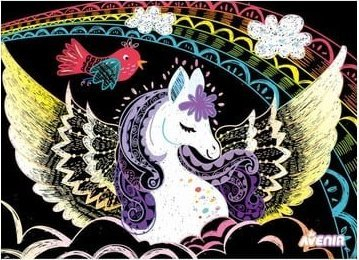 Set arti scratch Avenir Scratch 4 Magic Pegasuses, për fëmijë 3+, pastel