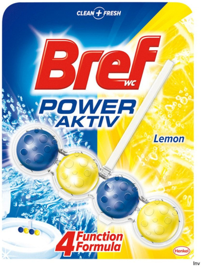 Закачалка за тоалет Bref Power Aktiv Lemon, мирис на лимон, 50 g