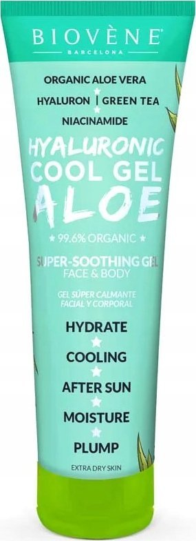 Xhel për fytyrë dhe trup Biovène Hyaluronic Cool Gel Aloe, 99.6% bio, 200 ml, jeshil