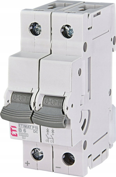 Ndërprerës automatik ETI Etimat P10, 2P B6A, 10kA DC, i bardhë