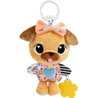 Lodër udhëtimi për bebe Lamaze Lovey the Pug, me zhurmë squeak, shumëngjyrëshe