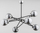 Llambadar Sagito Lamp Chrome 25616 LW6, 6 pika, metal xham, krom i zi