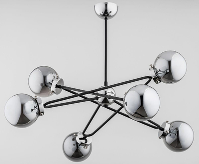 Llambadar Sagito Lamp Chrome 25616 LW6, 6 pika, metal xham, krom i zi