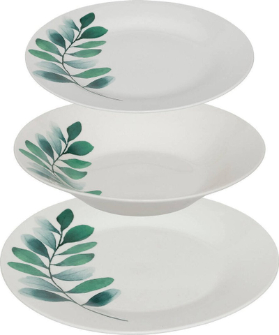 Servis darke Atmosphera Vegetal, porcelani, 18 copa, i bardhë
