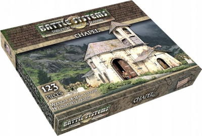 Terren loje Battle Systems Fantasy Terrain Chapel, shkallë 28–35mm, kapelë kartoni modulare, shumëngjyrësh