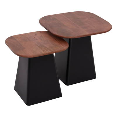 Set tavolina për kafe Vaiola 40x40&50x50cm (HM9998), zezë