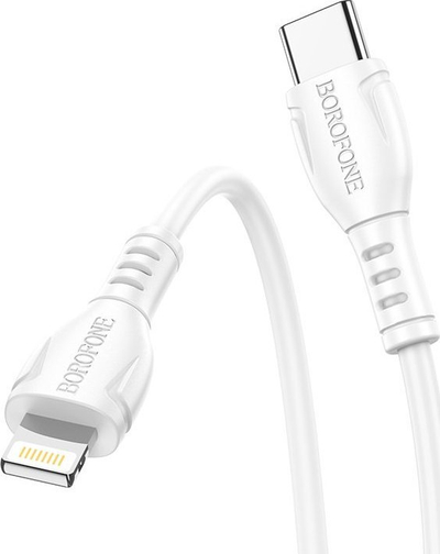 Kabllo karikimi Borofone, USB Type C në Lightning, 1m, e bardhë