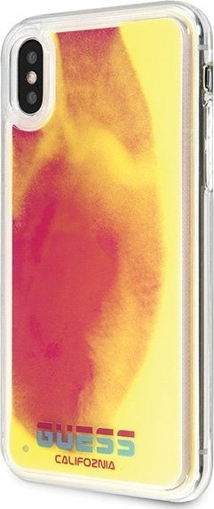 Kapak telefoni Guess Glow in the Dark për iPhone X/Xs, TPU, sand pink