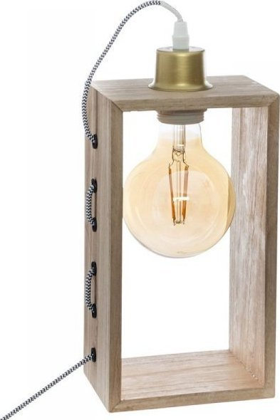 Lampë dekoruese Atmosphera Iwata, kornizë druri, 28 cm, ngjyrë amber