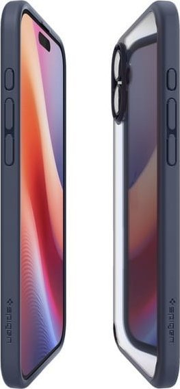 Kapak telefoni Spigen Ultra Hybrid për iPhone 16, mbrojtëse transparente, blu navy