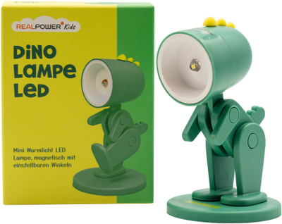 Рачна светилка RealPower LED Animal Green Dino, со база, зелена