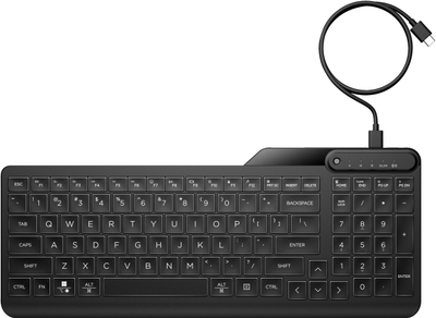 Tastierë HP 405 Multi Device, me kabllo USB, me dritë LED, AZERTY, e zezë