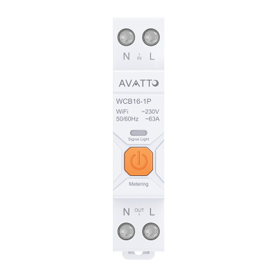 Siguresë inteligjente Avatto WCB16, WiFi 2.4GHz, 63A 230V, e bardhë