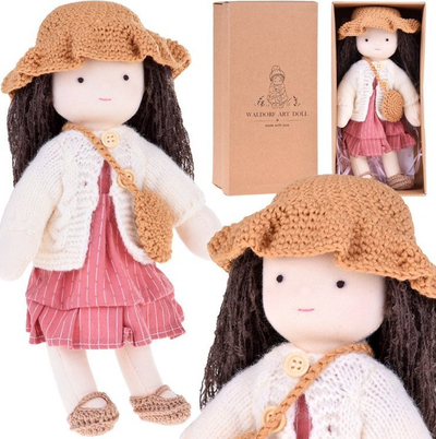 Kukull e butë ZA4996 Beige Lovely, 28cm, veshje rozë, flokë të gjatë