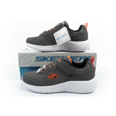 Atlete për kalamaj Skechers Bounder Techrox Heather, rrjetë sintetike, shollë me amortizim, gri