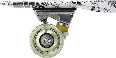 Pennyboard Nils Extreme Rubber, ABEC 7, për fillestarë, me dizajn bardh e zi