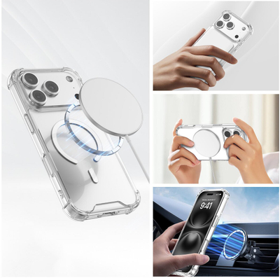 Kapak 4smarts Hybrid Case Ibiza për iPhone 17 Pro Max, MagSafe, transparent
