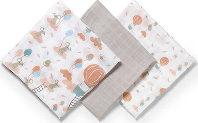 Pelena prej cope BabyOno Take Care Natural Bamboo, set 3 copë, gri