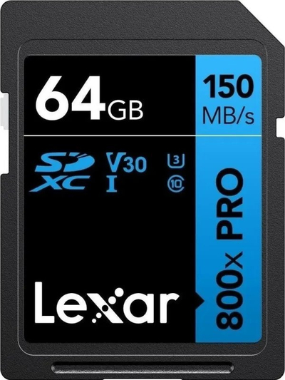 Kartë memorie Lexar Professional 800x PRO, 64GB, SDXC UHS I