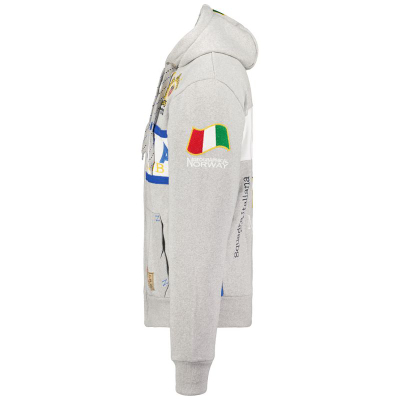 Bluzë me kapuç Geographical Norway Filio 100 M, pambuk poliester, me zinxhir, gri e përzier
