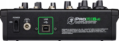 Mиксер аудио Mackie ProFX6v3, 6 канали, USB, црн