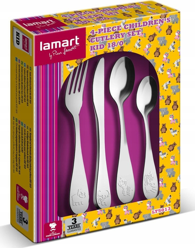 Set takëmesh për kalamaj Lamart LT5013 Kid, 4 copë, çelik inox