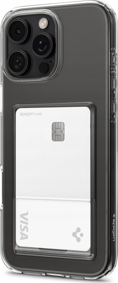 Mbulesë telefoni Spigen Crystal Slot, iPhone 6.9" 2024, xhep për kartë, transparente
