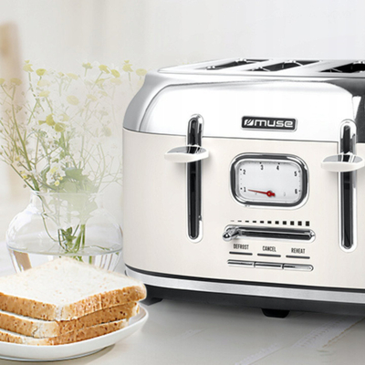 Тостер MUSE MS-131 SC, 4 парчиња, 4 отвори, сребрена боја
