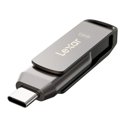 USB Lexar JumpDrive Dual Drive D400, 64GB, USB 3.2 Type A Type C, argjendtë