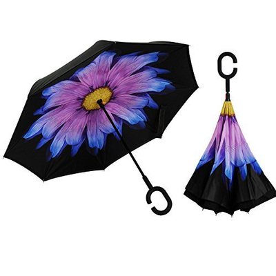 Çadër shiu për femra Blooming Brollies Inside Out Purple Daisy, vjollcë