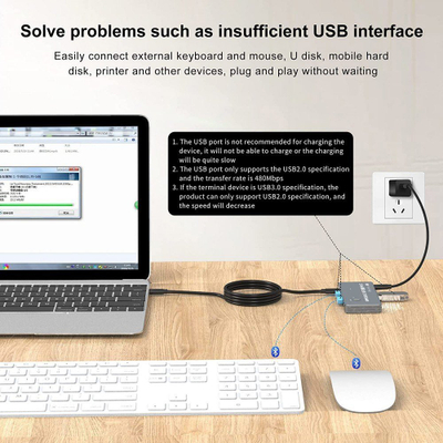 Ndërrues KVM Techly USB C, DisplayPort 1.4 8K, 2x USB C, 3x USB 2.0, i zi