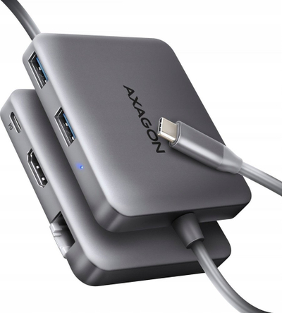 Hub USB Axagon HMC-5HL, 2x USB A, HDMI 4K, GLAN, USB 3.2 Gen 1, PD 100W, gri