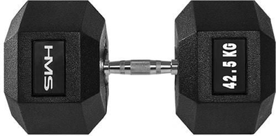 Shtangë dore HMS HEX PRO, 42.5 kg, çelik me gomë, e zezë