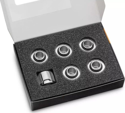 Lidhës ftohje me ujë EK Water Blocks EK-Quantum Torque STC 10/16, set me 6 copa, G1/4\", argjend