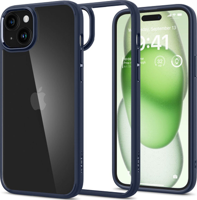 Kapak telefoni Spigen Ultra Hybrid, për iPhone 15 Plus, blu navy
