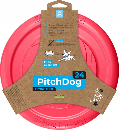 Disk fluturues për qen Pitchdog, 24 cm, rozë