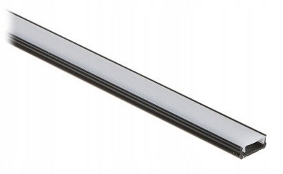 Profil LED me kapak lente Prolum PR LED SB 2m, alumini, sipërfaqe, i zi