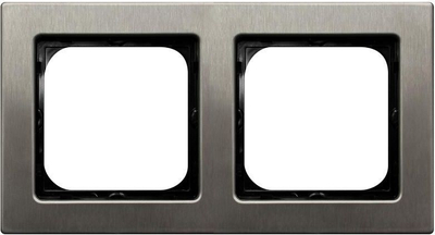 Kuti për priza Ospel Double Sonata, inox çelik, e dyfishtë