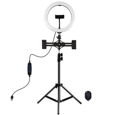 Dritë unazë Puluz PKT3070B, LED 26cm, me tripod, e bardhë