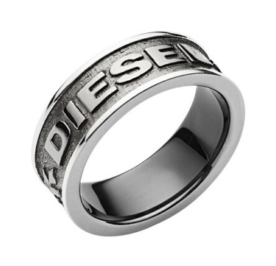Unazë për meshkuj Diesel, e argjendtë/hirtë