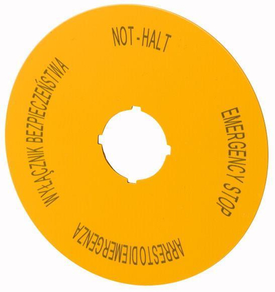 Pllakë përshkruese Eaton M22-XAK15 167640, 90mm, e verdhë
