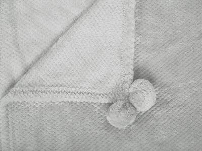 Batanije dekorative SAITLER, 150 x 200 cm, me pompone, gri e çelët