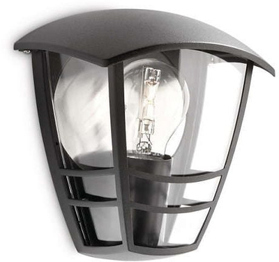 Lampë muri për jashtë Philips Creek 15387, IP44, e zezë