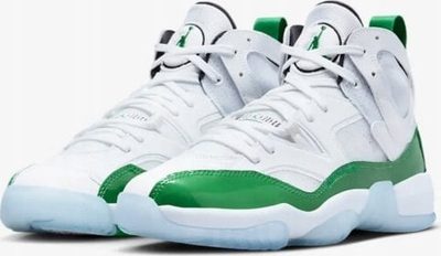 Atlete basketbolli Nike Jordan Jumpman Two Trey M DO1925-130, të larta, Nike Air, të bardha me jeshile