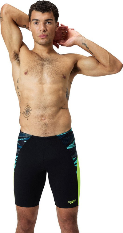 Jammer notarësh Speedo Endurance+ Max Splice, tharje e shpejtë, rezistent ndaj klorit, i zi me të verdhë
