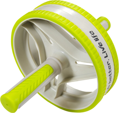 Rrotë abdominale EcoWellness Roller QB 711, diametër 17 cm, doreza antirrëshqitëse, e zezë