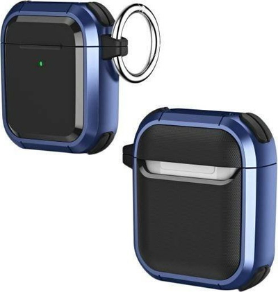 Mbulesë Beline për AirPods 1/2, TPU PC, me karabinë, blu