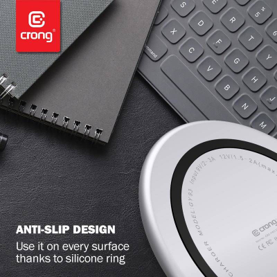 Karikues pa tel Crong Inductive Charger, 15W, Qi, i zi
